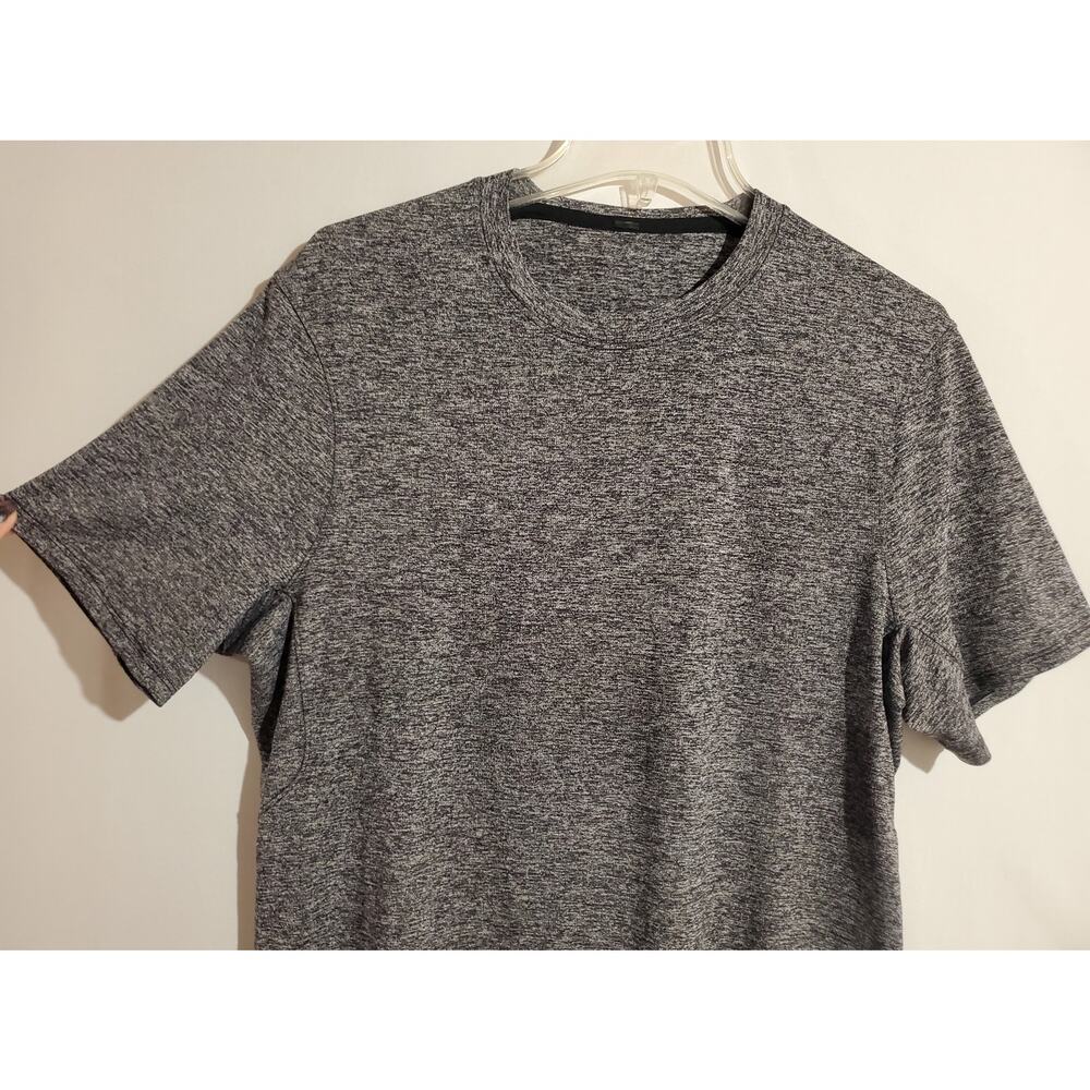 Lululemon Crew Neck Short Sleeve Shirt Mens L Tech Heathered Gray T-Shirt Gym - Picture 3 of 5